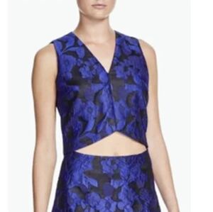 NWT Lucy Paris Womens V Neck Brocade Crop Top - Size S